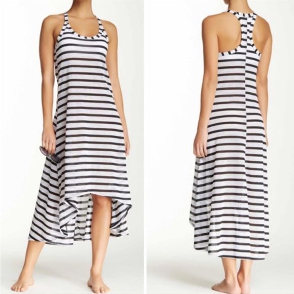 SPANX Dresses Spanx Stripedracerback Hi Low Cover Dress With Built